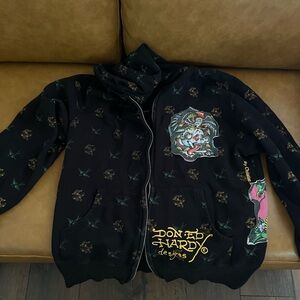 Authentic Vintage Ed Hardy Black Hoodie - Tattoo